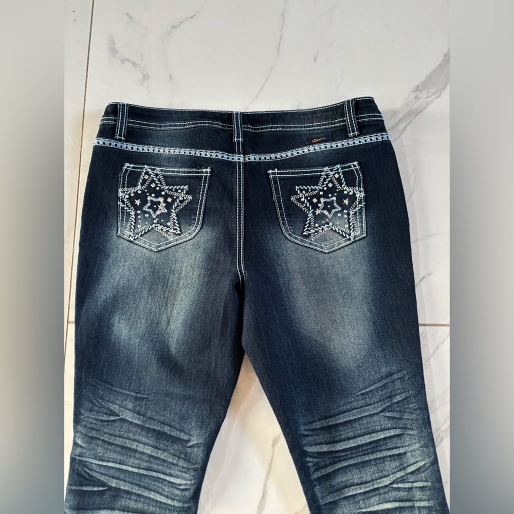 Seven7 Women's Dark Blue Straight Leg Jeans - Picture 10 of 14